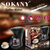 The cross-border SOKANY123A mini coffee machine is a small household automatic drip coffee maker for making coffee and tea Item Picture
